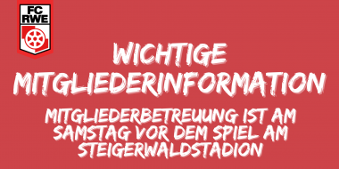 Mitgliederinfo vor dem Wochenende